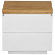 NACHTSCHRANK 50/47/41,5 cm Eiche massiv  - Eichefarben/Weiß, KONVENTIONELL, Holz/Holzwerkstoff (50/47/41,5cm) - Novel