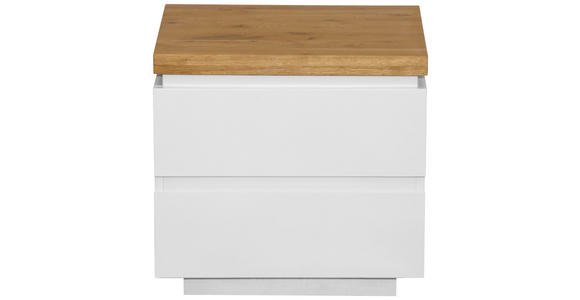 NACHTSCHRANK 50/47/41,5 cm Eiche massiv  - Eichefarben/Weiß, KONVENTIONELL, Holz/Holzwerkstoff (50/47/41,5cm) - Novel