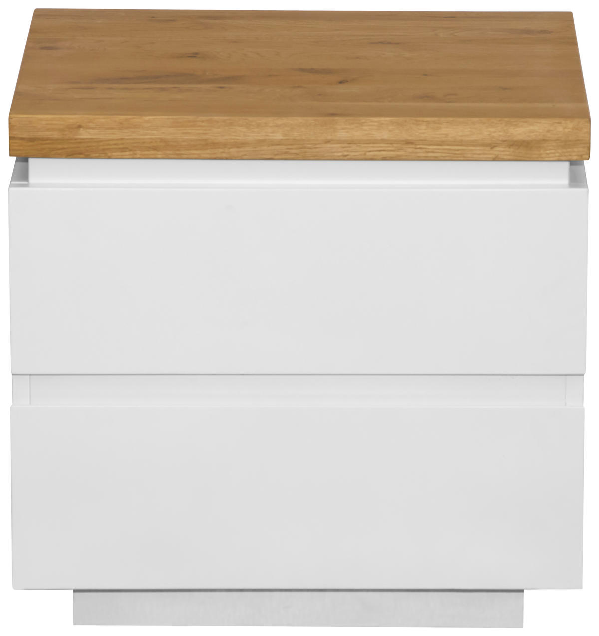 NACHTSCHRANK 50/47/41,5 cm Eiche massiv  - Eichefarben/Weiß, KONVENTIONELL, Holz/Holzwerkstoff (50/47/41,5cm) - Novel