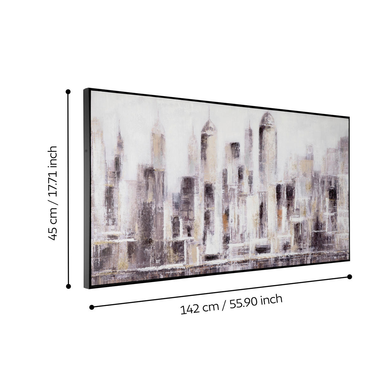LEINWANDBILD Städte  - Goldfarben/Schwarz, Trend, Kunststoff (142/4,5/72cm) - Eglo