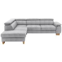 ECKSOFA in Mikrofaser Hellgrau  226/273 cm  - Eichefarben/Beige, Natur, Holz/Textil (226/273cm) - Beldomo System