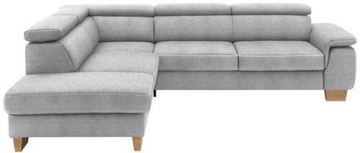 ECKSOFA in Mikrofaser Hellgrau  226/273 cm  - Eichefarben/Beige, Natur, Holz/Textil (226/273cm) - Beldomo System