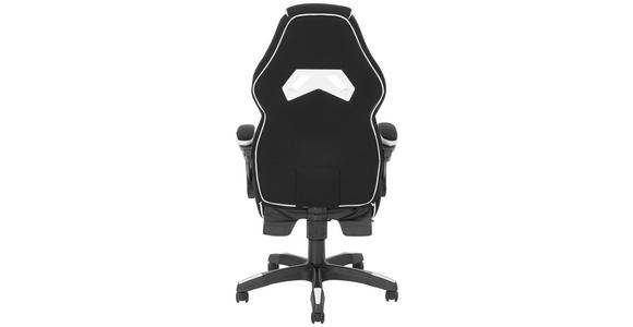 GAMINGSTUHL in Lederlook, Mikrofaser, Vliesstoff Schwarz, Weiß - Schwarz/Weiß, Design, Kunststoff/Textil (65/114/67cm) - Novel