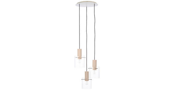 HÄNGELEUCHTE 48/150 cm  - Transparent/Beige, KONVENTIONELL, Glas/Metall (48/150cm) - Dieter Knoll