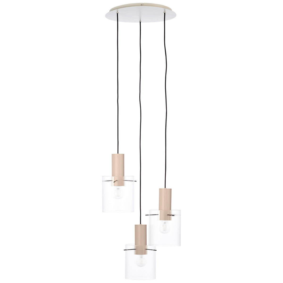 HÄNGLAMPA 48/150 cm  - beige/transparent, Klassisk, metall/glas (48/150cm) - Dieter Knoll