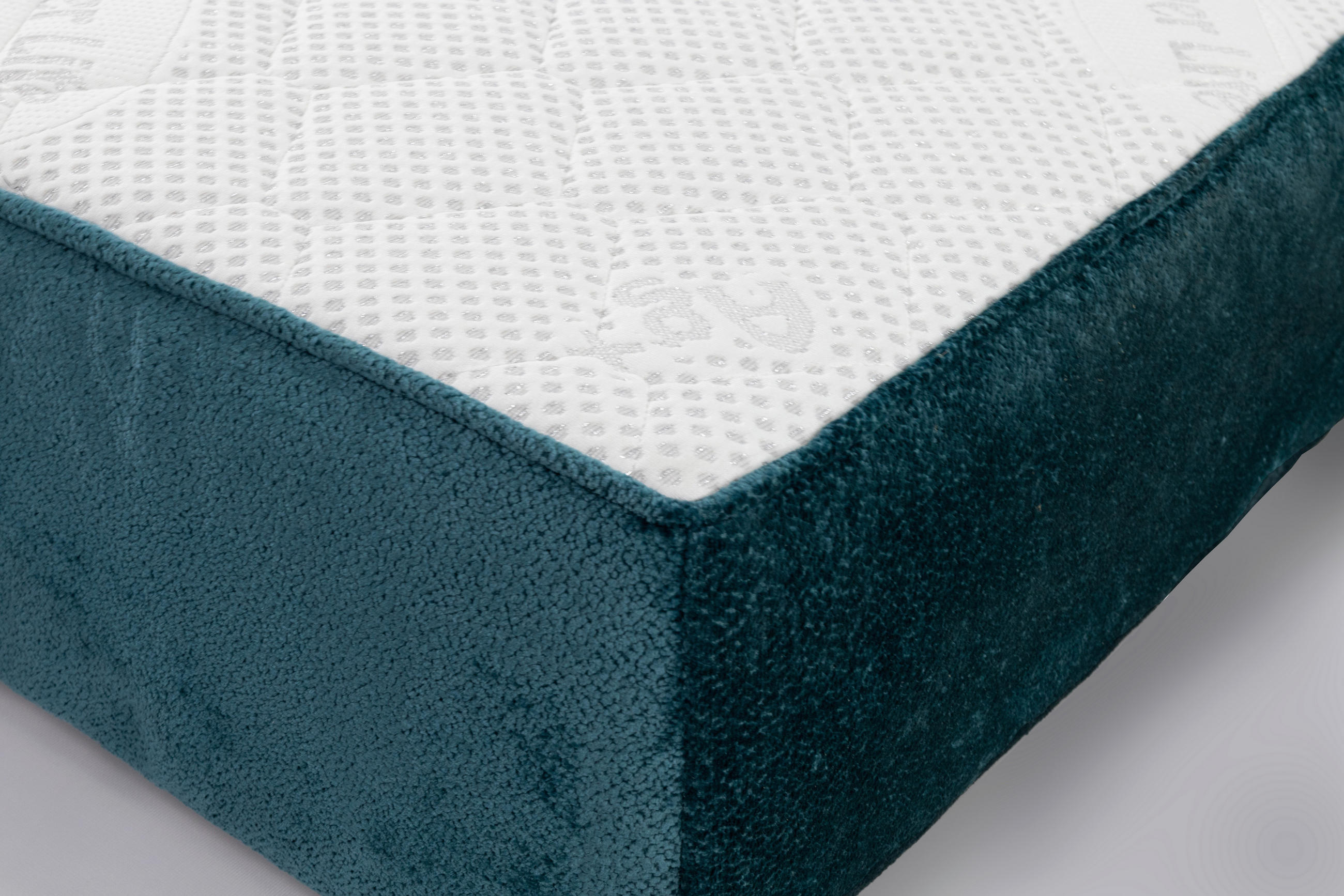 TASCHENFEDERKERNMATRATZE 160/200 cm, Höhe ca.: 25 cm, H2 = mittel, 7-Zonen - Petrol/Weiß, Trend, Textil (160/200cm) - Esposa