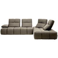 ECKSOFA Struktur Beigebraun  - Beigebraun/Schwarz, Design, Kunststoff/Textil (313/233cm) - Belluti