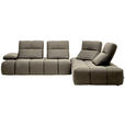 ECKSOFA  in Struktur Beigebraun  313/233 cm  - Beigebraun/Schwarz, Design, Kunststoff/Textil (313/233cm) - Belluti