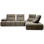 ECKSOFA  in Struktur Beigebraun  313/233 cm  - Beigebraun/Schwarz, Design, Kunststoff/Textil (313/233cm) - Belluti