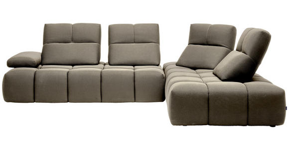 ECKSOFA  in Struktur Beigebraun  313/233 cm  - Beigebraun/Schwarz, Design, Kunststoff/Textil (313/233cm) - Belluti
