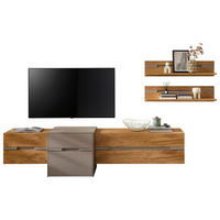 WOHNWAND 280/153/47 cm  in Taupe, Wildeiche  280/153/47 cm    - Taupe/Wildeiche, Design, Holz/Holzwerkstoff (280/153/47cm) - Novel