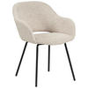 ARMLEHNSTUHL  in Eisen Webstoff  - Beige/Schwarz, Design, Textil/Metall (59/82/62cm) - Novel