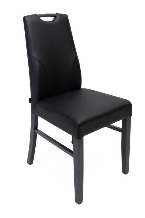 STOL läderimitation  - svart, Klassisk, trä/textil (43/97/65cm) - Carryhome