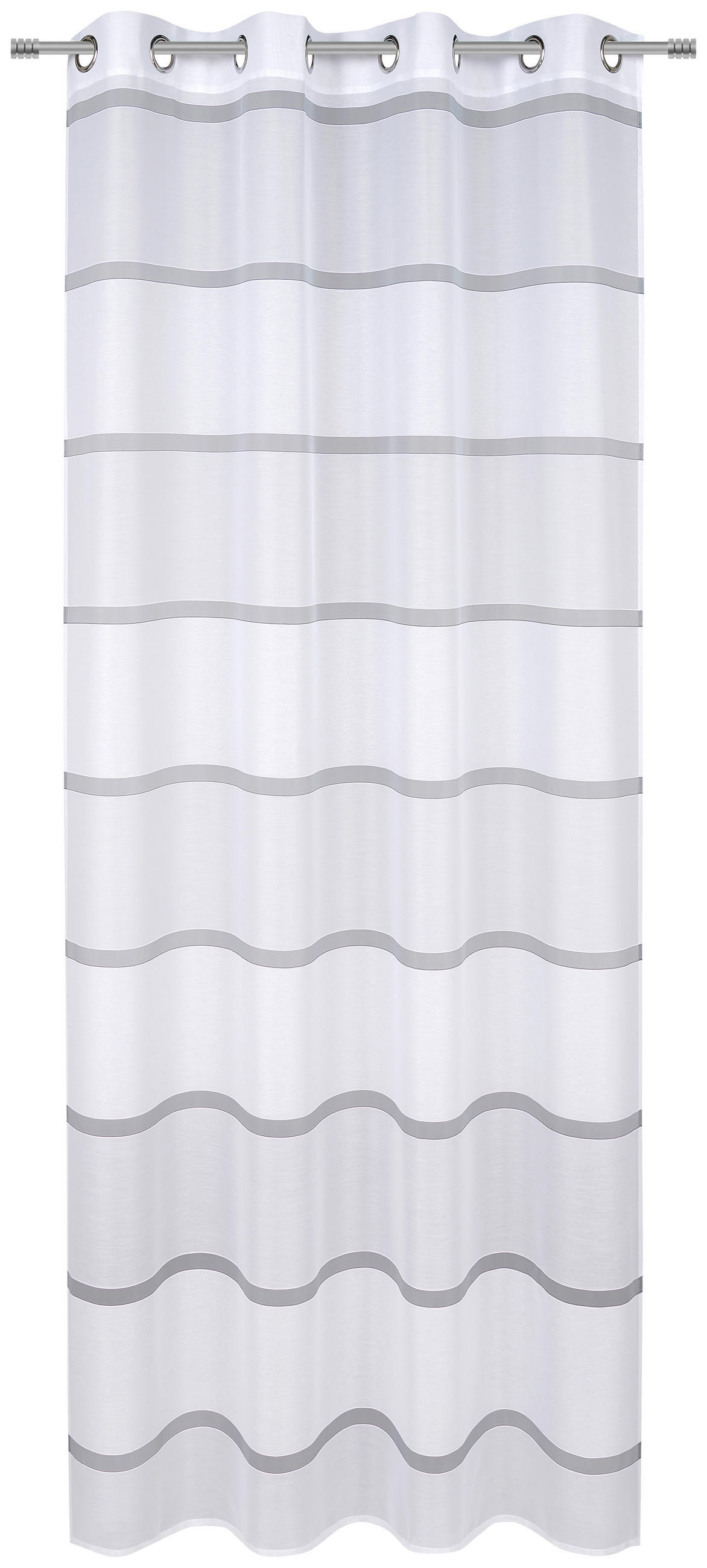 ZÁVĚS S OČKY, poloprůhledné, 140/245 cm - bílá, Design, textil (140/245cm) - Esposa