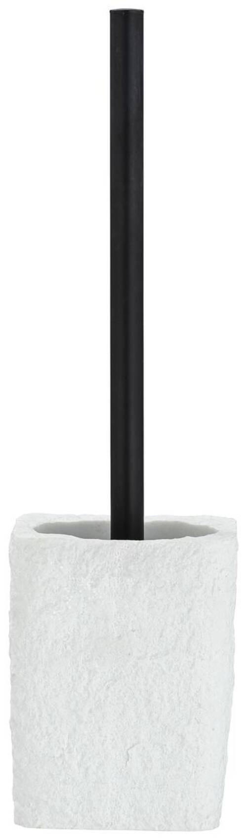 WC-BÜRSTENGARNITUR in Kunststoff  Kunststoff   - Weiss/Anthrazit, Basics, Kunststoff (11,2/37/10cm) - Wenko