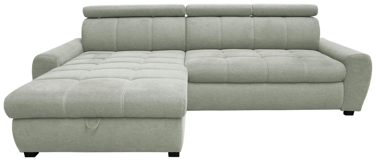 ECKSOFA in Webstoff Hellgrau  - Weiss/Hellgrau, Design, Kunststoff/Textil (276/173cm) - Stylife