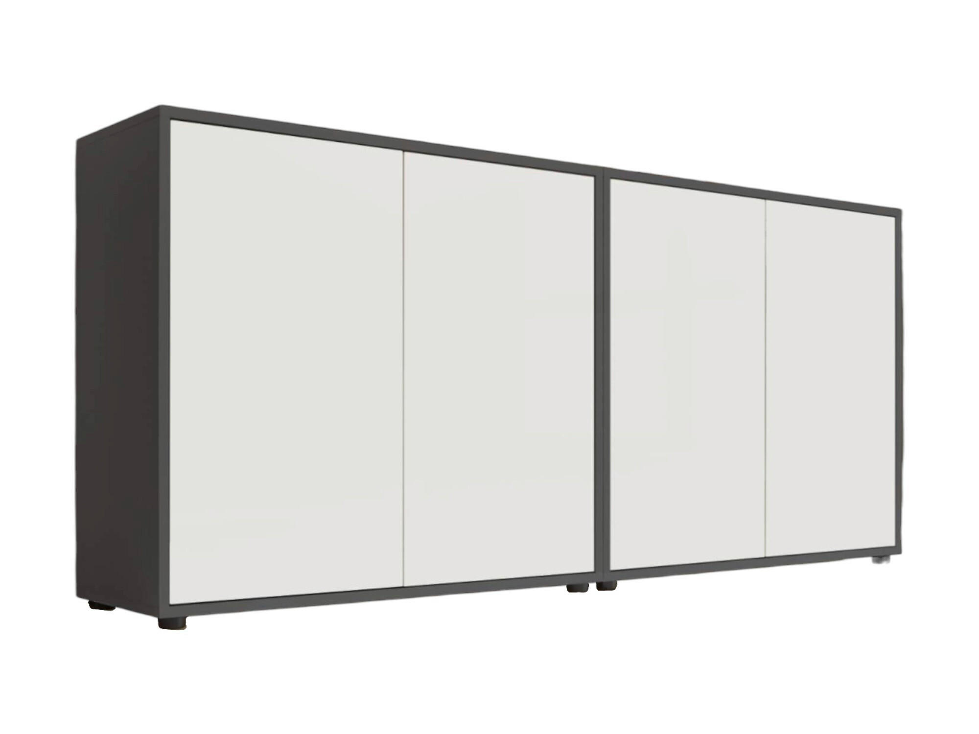 SIDEBOARD 158/73/33 cm  in Anthrazit, Weiß  - Anthrazit/Schwarz, MODERN, Holzwerkstoff/Kunststoff (158/73/33cm) - MID.YOU