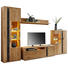 WOHNWAND Eiche furniert, massiv Eichefarben - Eichefarben/Silberfarben, Basics, Glas/Holz (327/209/50cm) - Voleo WOHNWAND Eiche furniert, massiv Eichefarben - Eichefarben/Silberfarben, Basics, Glas/Holz (327/209/50cm) - Voleo