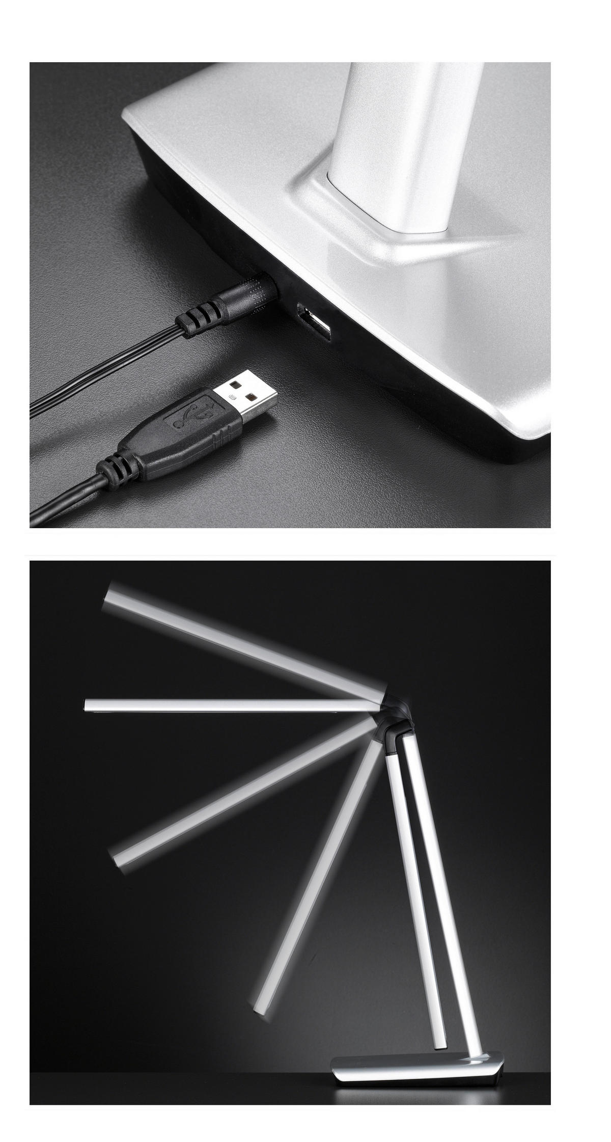 LED-SCHREIBTISCHLEUCHTE - Silberfarben, Basics, Metall (20/16/79cm) - Fischer & Honsel
