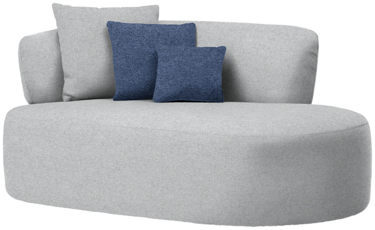 RÉCAMIERE in Flachgewebe Grau, Dunkelblau  - Schwarz/Dunkelblau, MODERN, Kunststoff/Textil (166/86/105cm) - Hom`in