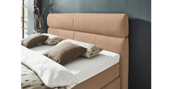 BOXSPRINGBETT 180/200 cm in Eichefarben, Hellbraun - Hellbraun/Eichefarben, KONVENTIONELL, Holz/Kunststoff (180/200cm) - Dieter Knoll