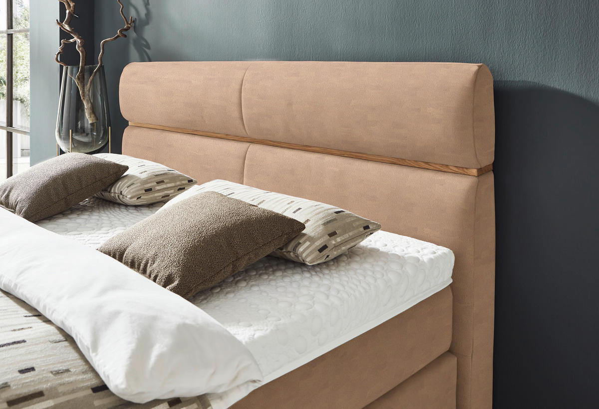 BOXSPRINGBETT 180/200 cm  in Eichefarben, Hellbraun  - Hellbraun/Eichefarben, Konventionell, Holz/Kunststoff (180/200cm) - Dieter Knoll