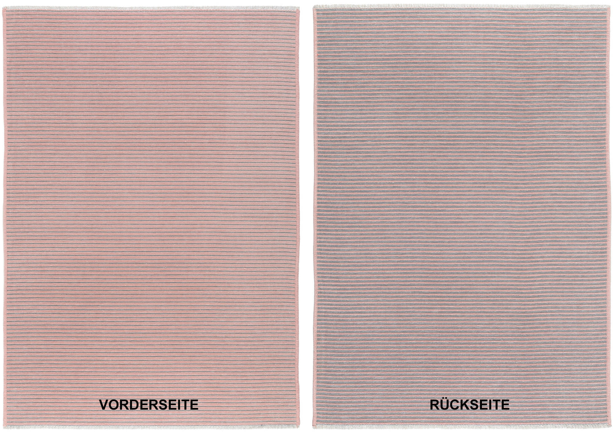 FLACHWEBETEPPICH 65/130 cm Grau, Pink  - Pink/Grau, Design, Textil (65/130cm) - Novel