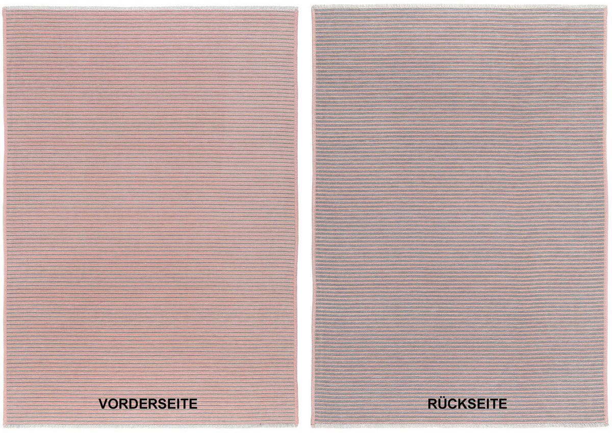 FLACHWEBETEPPICH 200/290 cm Grau, Pink  - Pink/Grau, Design, Textil (200/290cm) - Novel