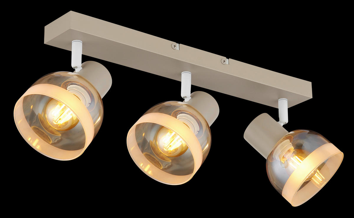 STRAHLER Kairo 41/10/14 cm  - Sandfarben/Orange, Design, Glas/Metall (41/10/14cm) - Globo