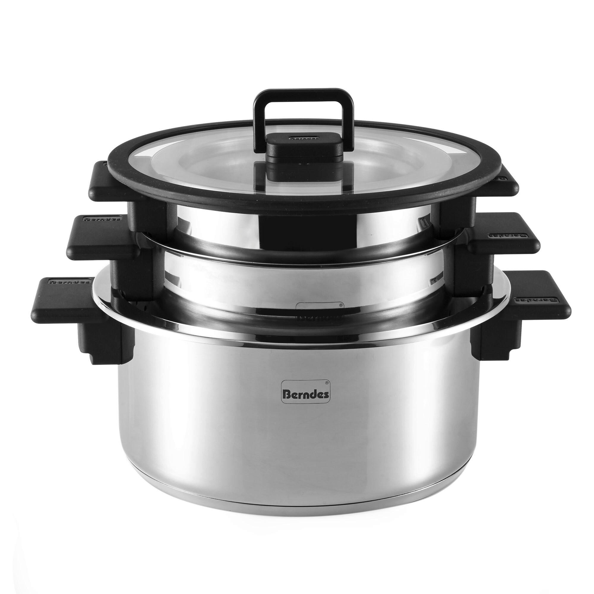KOCHTOPFSET b.miracle 5-teilig  - Grau Hochglanz, Basics, Metall (30/22,5/36cm) - Berndes