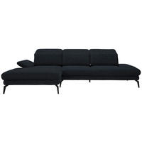 ECKSOFA in Webstoff Anthrazit  - Anthrazit/Schwarz, Design, Textil/Metall (180/289cm) - Stylife