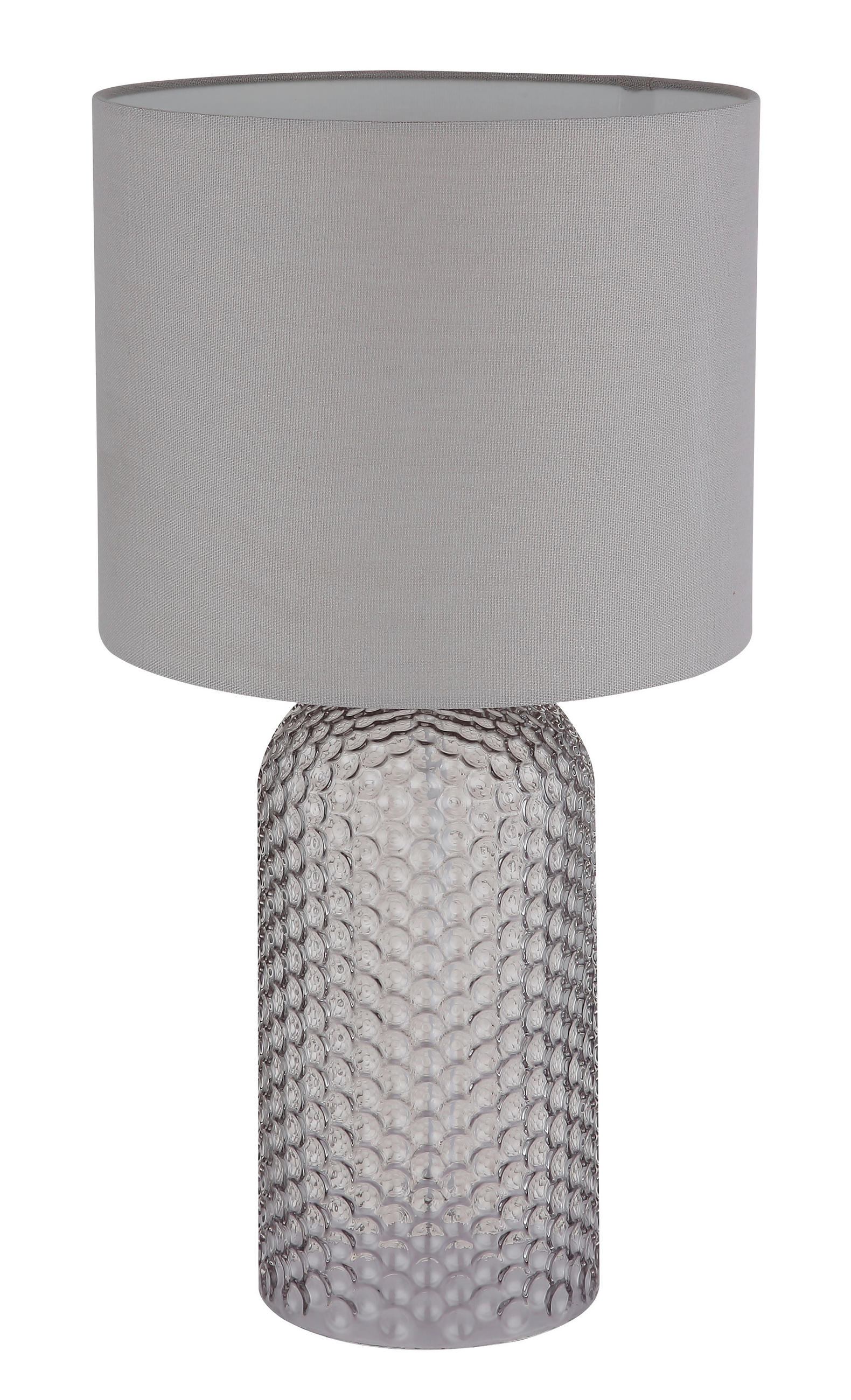 STOLNÍ LAMPA, E27, 26,5/50 cm  - šedá/bílá, Basics, textil/plast (26,5/50cm) - Globo