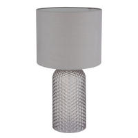 STOLNÍ LAMPA, E27, 26,5/50 cm  - šedá/bílá, Basics, textil/plast (26,5/50cm) - Globo