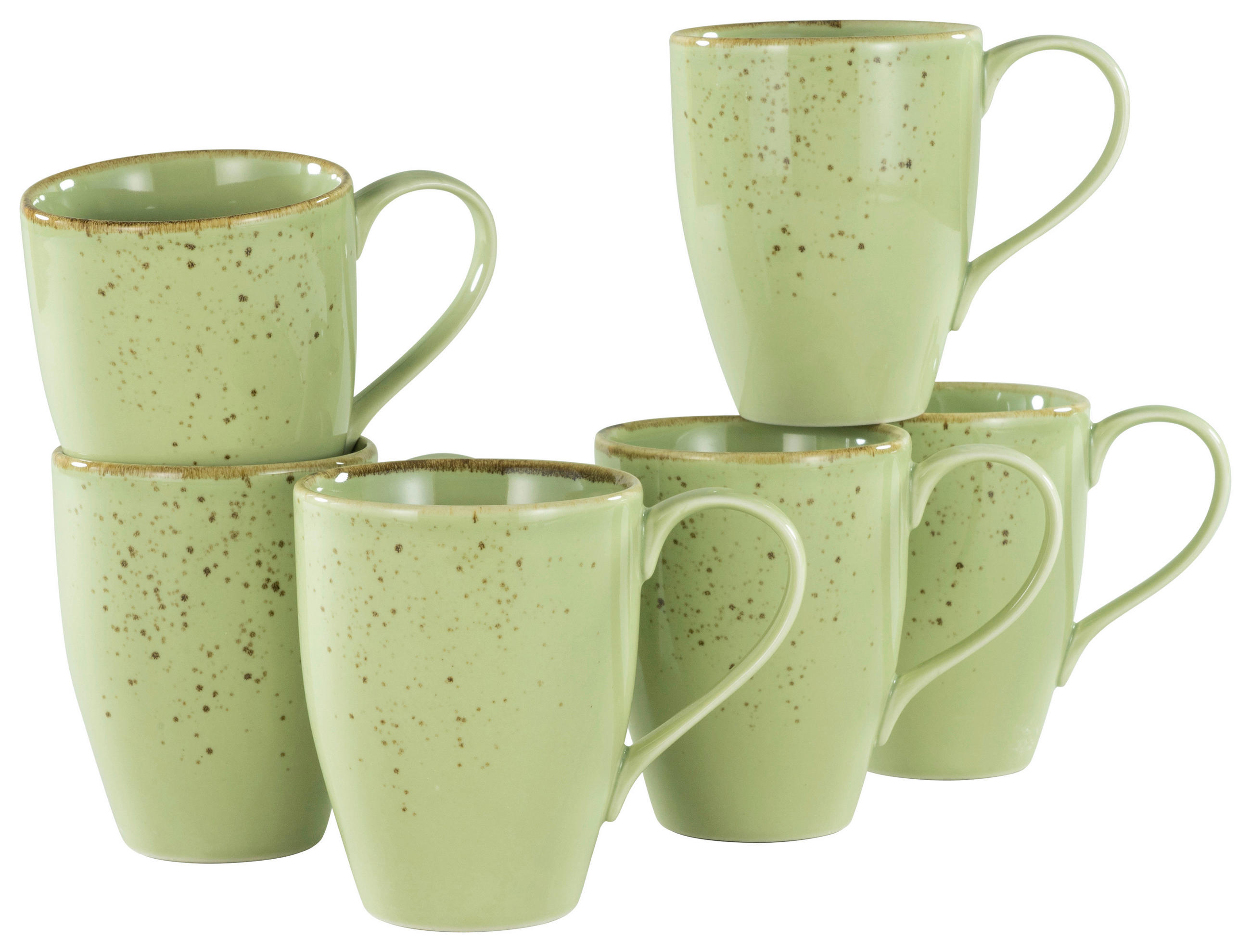 SET KAFFEMUGGAR 6 delar  - grön, Trend, keramik (300ml) - Creatable