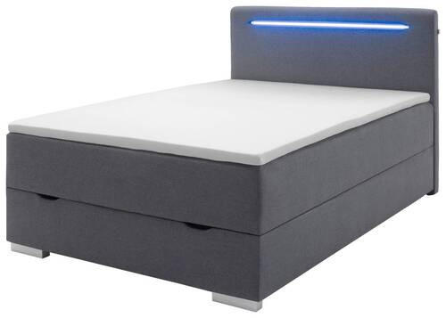 BOXBETT 120/200 cm  in Anthrazit  - Edelstahlfarben/Anthrazit, MODERN, Kunststoff/Textil (120/200cm) - Livetastic