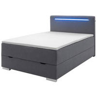 BOXBETT 120/200 cm  in Anthrazit  - Edelstahlfarben/Anthrazit, MODERN, Kunststoff/Textil (120/200cm) - Livetastic