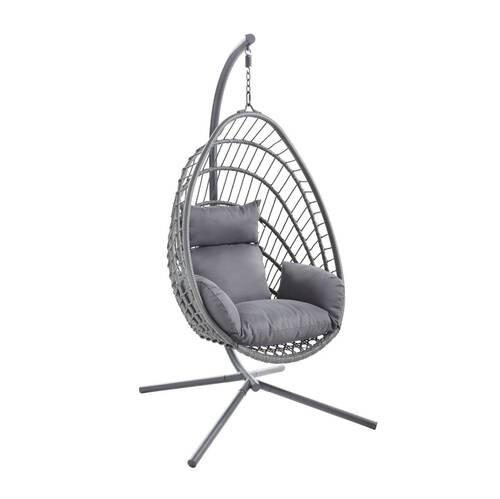FÜGGŐFOTEL 95/190/100 cm  - sötétszürke/antracit, Design, műanyag/textil (95/190/100cm) - Ambia Garden