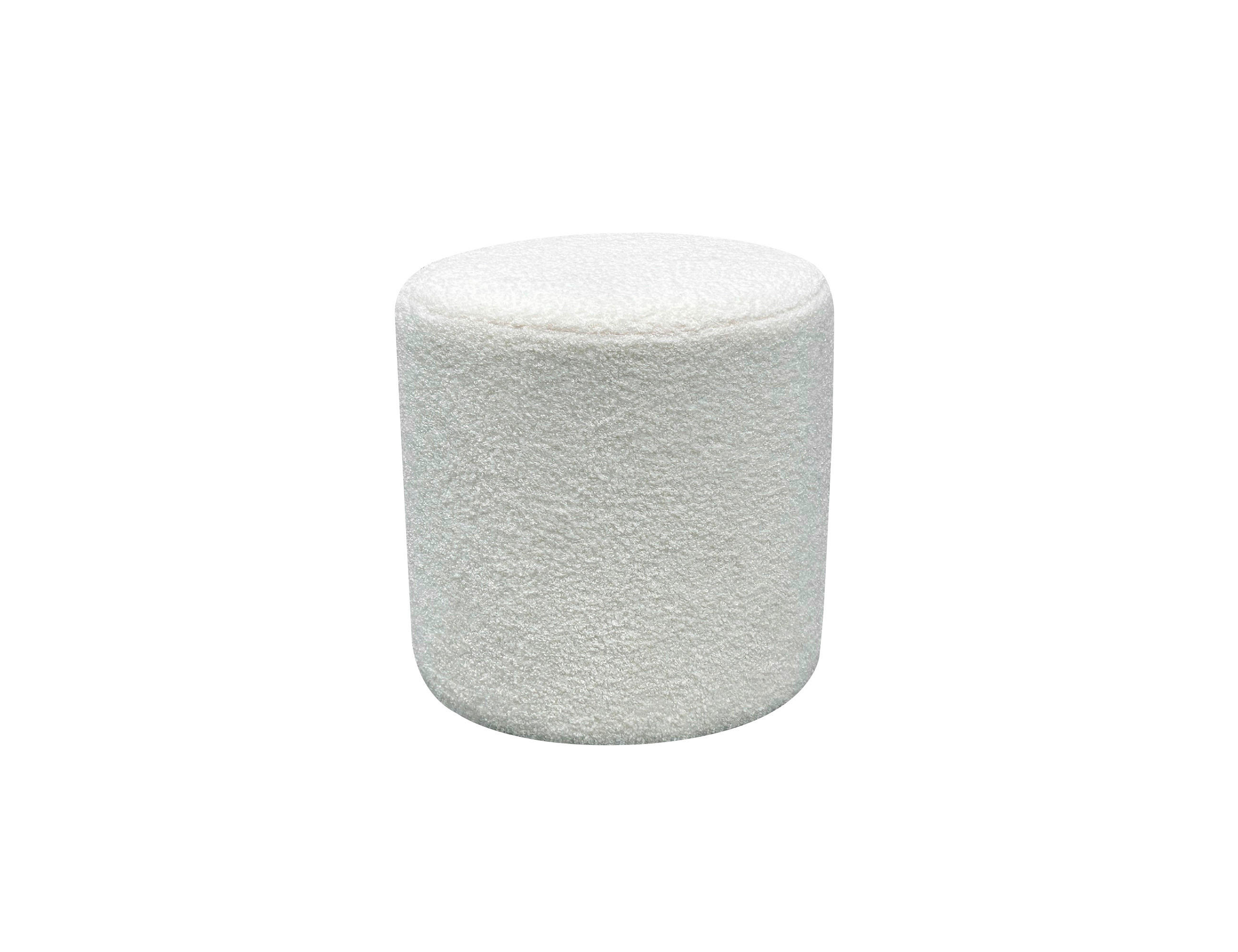 POUF Teddystoff Uni Weiß  - Weiß, Trend, Holzwerkstoff/Textil (35/35cm) - Novel