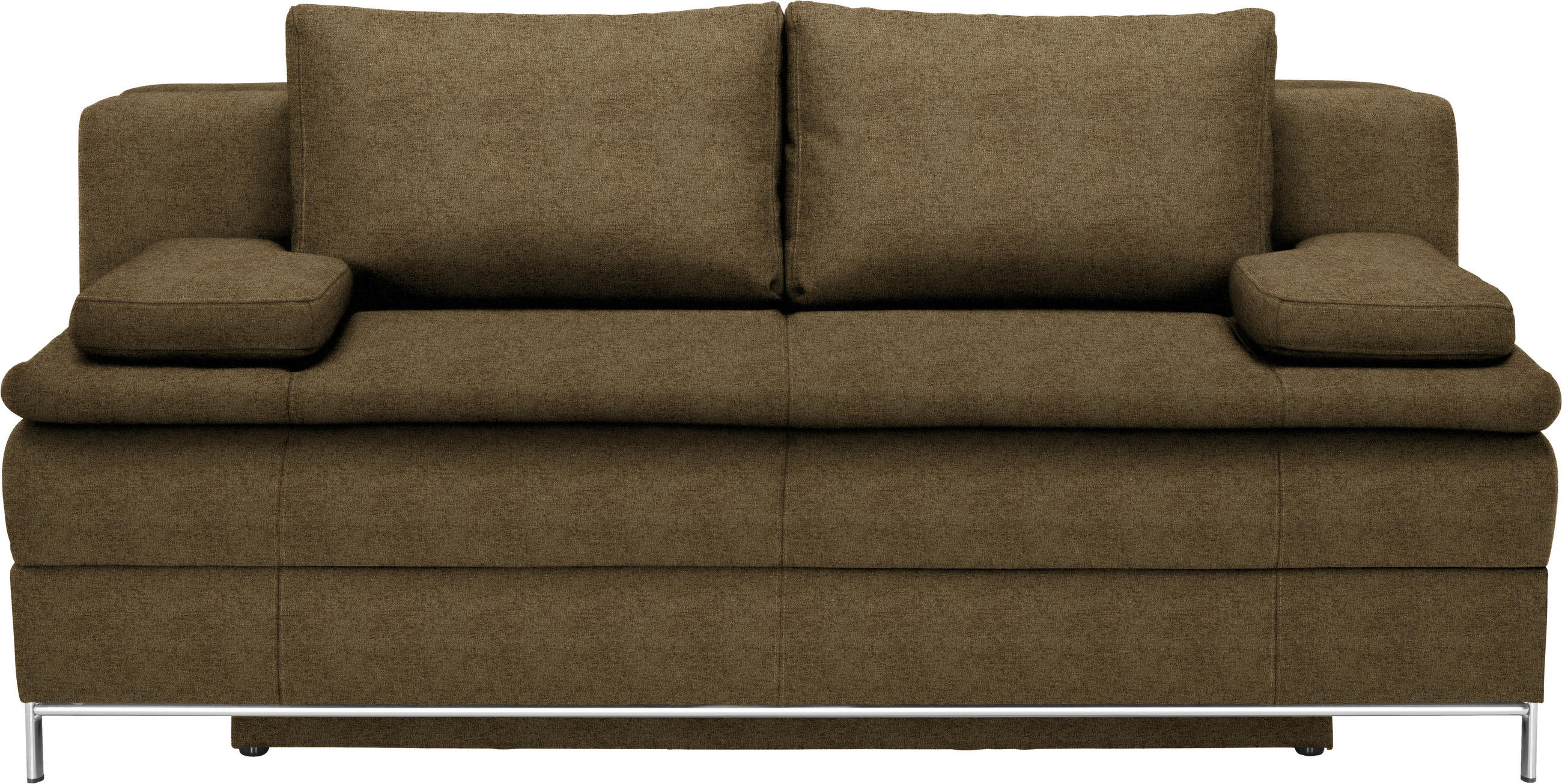 BOXSPRINGSOFA in Textil Hellgrün  - Chromfarben/Hellgrün, Design, Textil/Metall (200/93/107cm) - Novel
