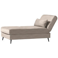 SCHLAFSOFA in Flachgewebe Sandfarben  - Sandfarben/Schwarz, Modern, Textil/Metall (205/90/92cm) - Novel