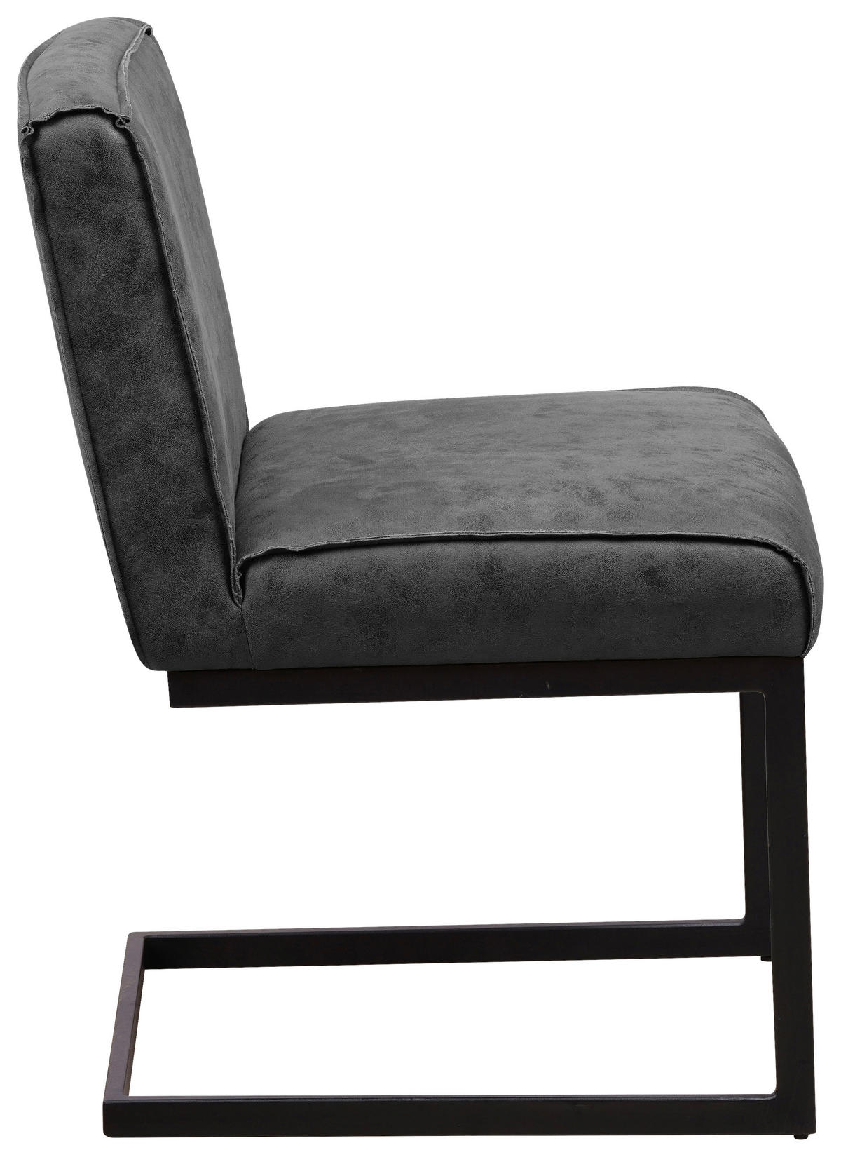 SADA STOL. S PRUŽ. PODNOŽÍM, mikrovlákno, antracitová - antracitová, Konventionell, kov/textil (53/81/61cm) - MID.YOU