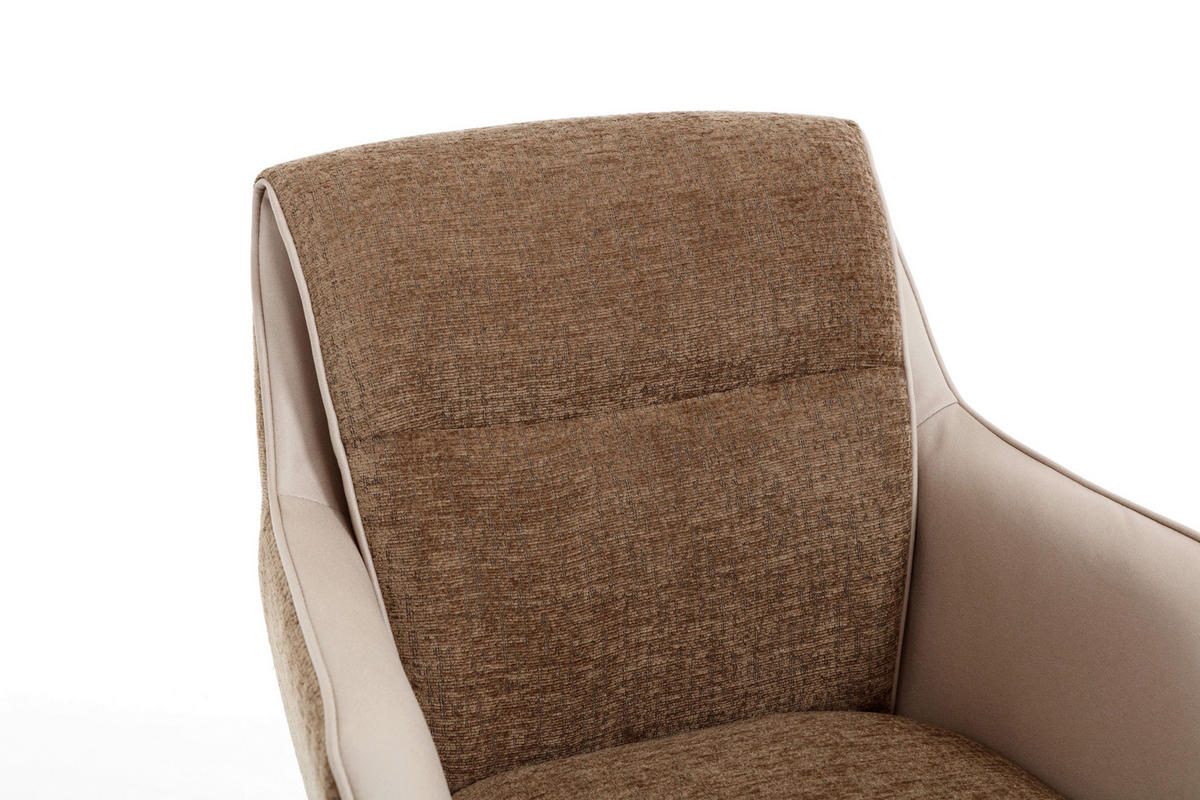 ARMLEHNSTUHL  in Eisen Chenille, Jacquard  - Schwarz/Braun, MODERN, Textil/Metall (62/92/68cm) - Livetastic