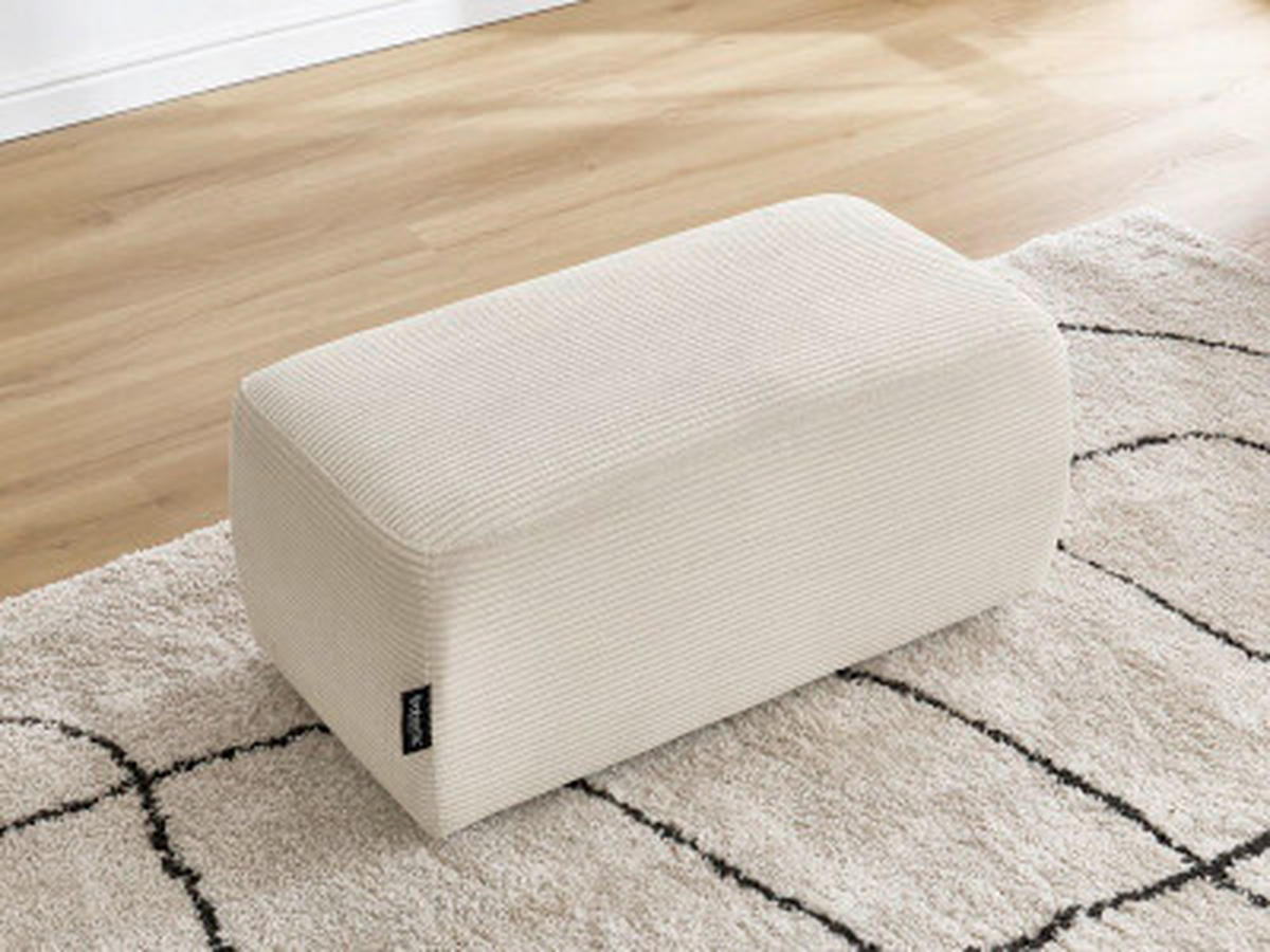 HOCKER ATILLA Cord Beige  - Beige/Schwarz, MODERN, Kunststoff/Textil (92/44/48cm)