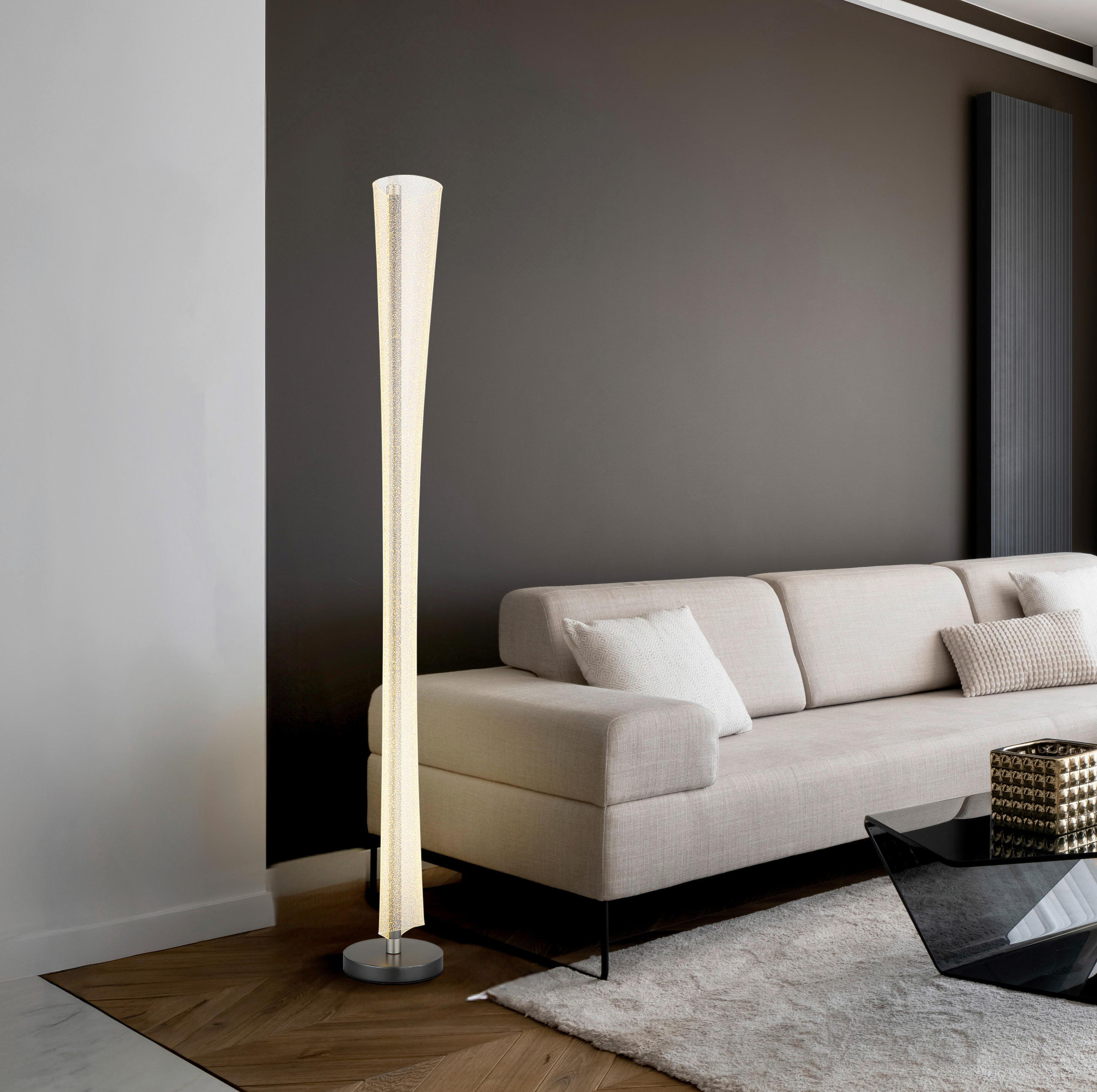 LED-STEHLEUCHTE 20/155 cm - Klar/Anthrazit, Design, Kunststoff/Metall (20/155cm) - Globo