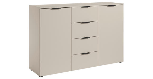 SIDEBOARD in 135/90/40 cm - Kaschmir/Schwarz, Basics, Holzwerkstoff/Kunststoff (135/90/40cm) - Carryhome