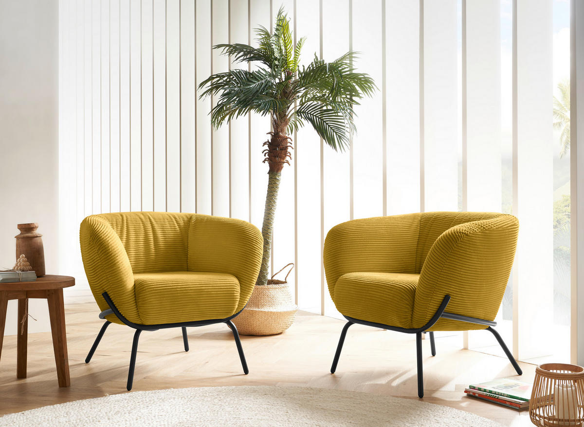 COCKTAILSESSEL - Goldfarben, Design, Textil (79/71/74cm) - Lomoco