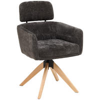 ARMLEHNSTUHL in Holz, Metall, Textil Anthrazit  - Anthrazit/Naturfarben, KONVENTIONELL, Holz/Textil (60/90/69cm) - Livetastic
