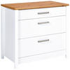 SCHUBKASTENUNTERSCHRANK 100/92/60 cm  in Weiß, Eiche Artisan  - Silberfarben/Eiche Artisan, MODERN, Holzwerkstoff/Metall (100/92/60cm) - home24