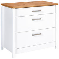 SCHUBKASTENUNTERSCHRANK 100/92/60 cm  in Weiß, Eiche Artisan  - Silberfarben/Eiche Artisan, MODERN, Holzwerkstoff/Metall (100/92/60cm) - home24