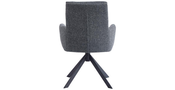 ARMLEHNSTUHL in Eisen Webstoff - Anthrazit/Schwarz, Design, Textil/Metall (60,5/67/88cm) - Novel